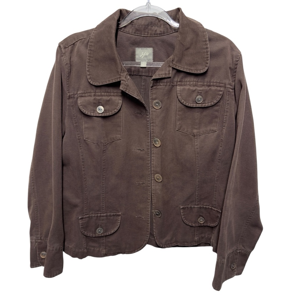 Pure Cotton Knit J. Jill 90s Denim Brown Jeans Chino Jacket